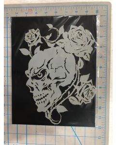 Skull & Rose Design PVC Stencil